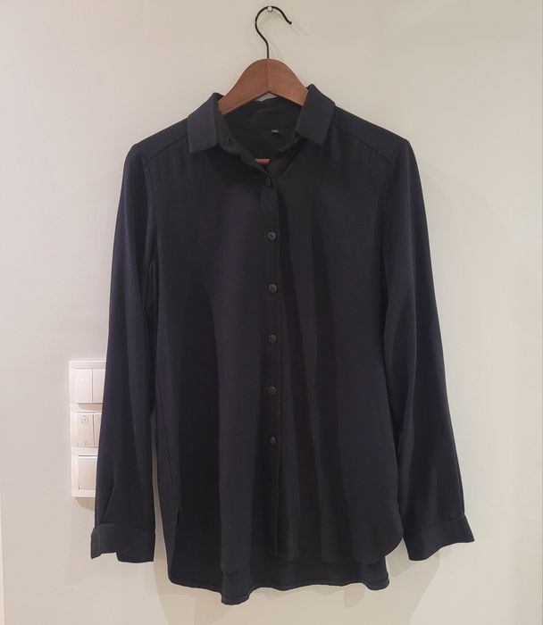 Czarna Koszula 100% wiskoza bardzo dobrej jakości