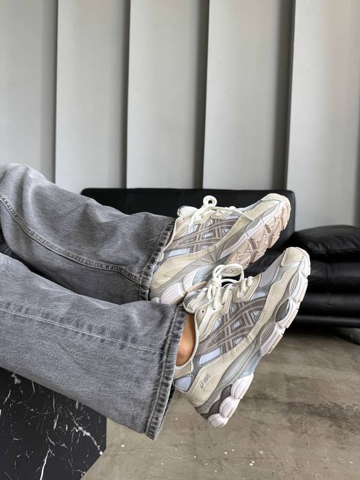 Asics Gel Nyc Beige White унісекс кросівки асікс гель нік