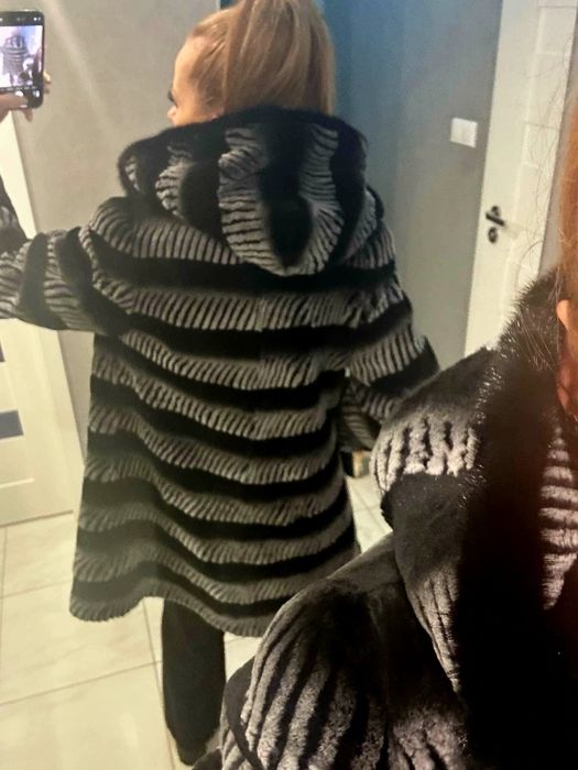 Futro  naturalne szynszyl krolik  rex  plus norka rozm S M do L