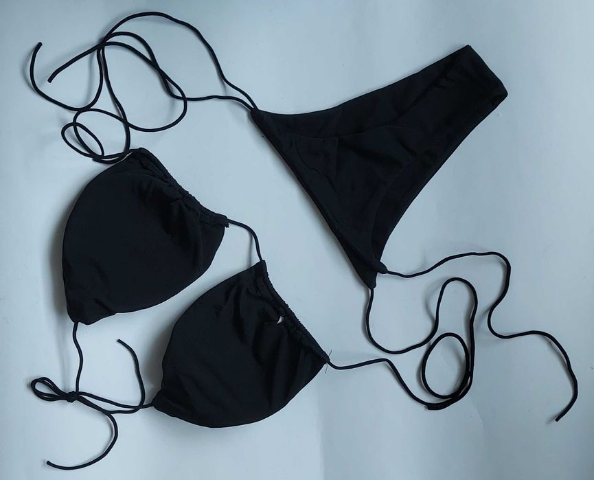 Kostium czarny bikini damski dwuczęściowy