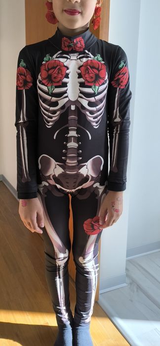 Fato Halloween menina, fantasia "Dia de los Muertos"