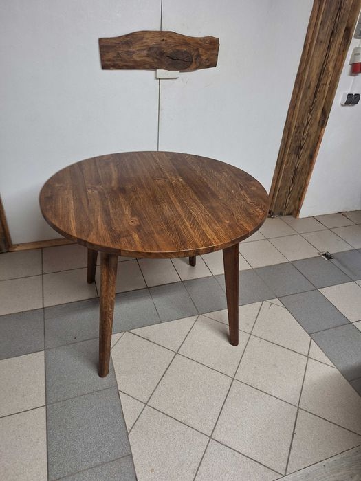 Stół dębowy rozkładany fi 100 rozkładany do 150cm  orzech ( na magazynie)