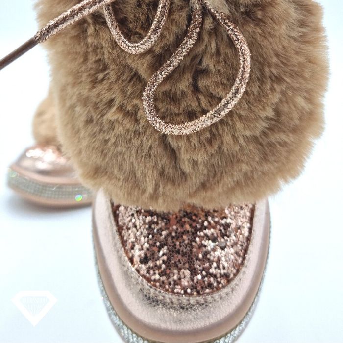 Botki dziewczęce 25 złote futerko 25-30