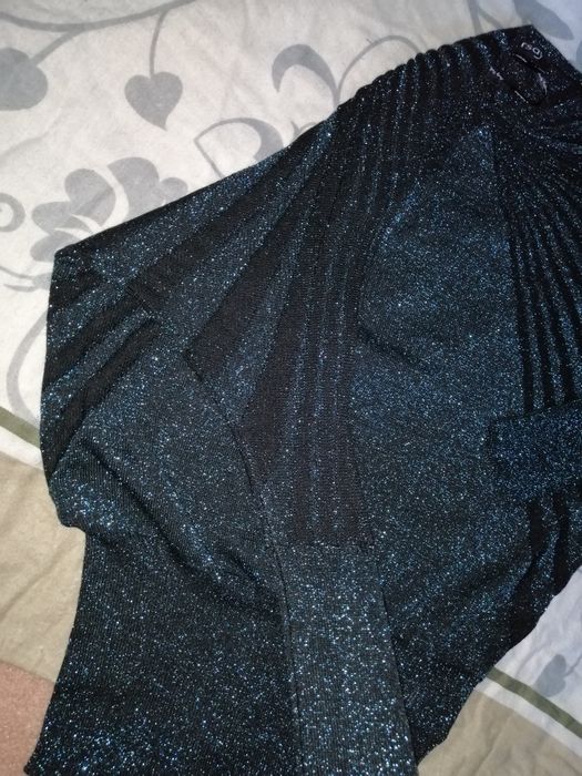 NOWY Sweter sweterek Bluzkowy Ozdobny Ze świecącą nitką. WISKOZA orsay