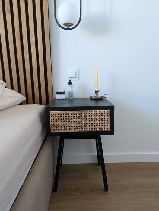 2x Stolik nocny rattanowy boho h&m home komplet