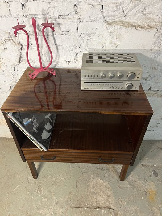Stolik pod sprzęt rtv gramofon winyle prl vintage retro
