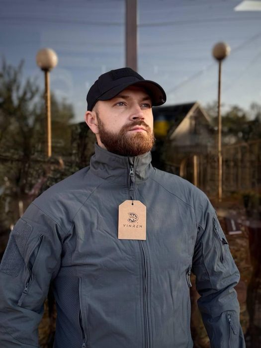 Куртка-вітровка тактична YINREN PRIME Shadow Grey®️ Сіра військ