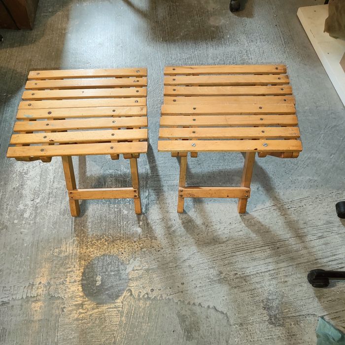 Taboret drewniany składany