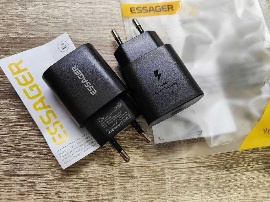 Швидка Зарядка Essager 25W для Самсунг/Айфону USB C iPhone 17 16 15 Pro Max Xiaomi Oneplus Xiaomi Samsung