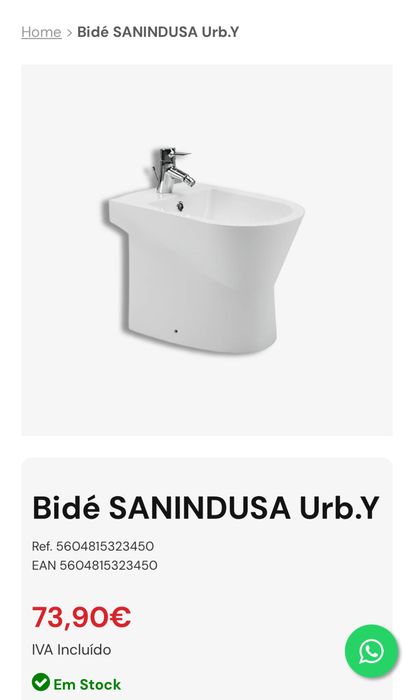 Bidés Urby Sanindusa com torneira