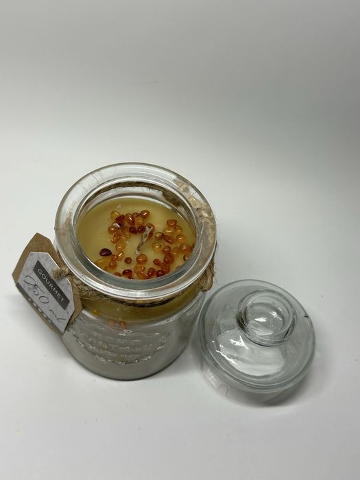 Naturalna swieczka z wosku pszczelego w sloiku 250ml