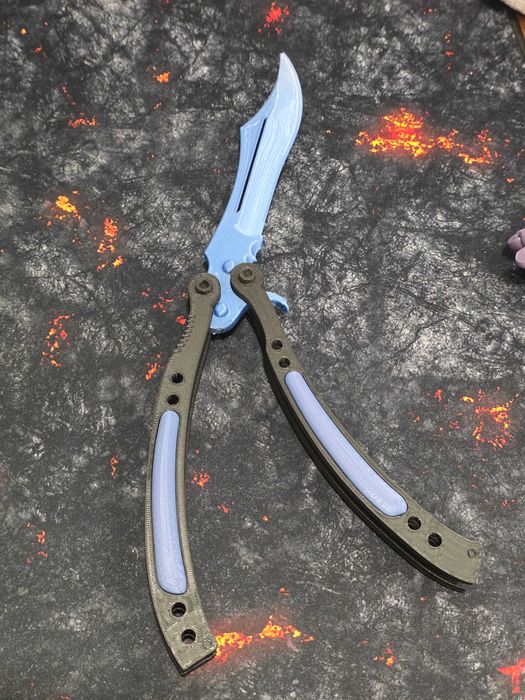 3D Printed Butterfly Knife / Balisong – CS Style – Training / Display
