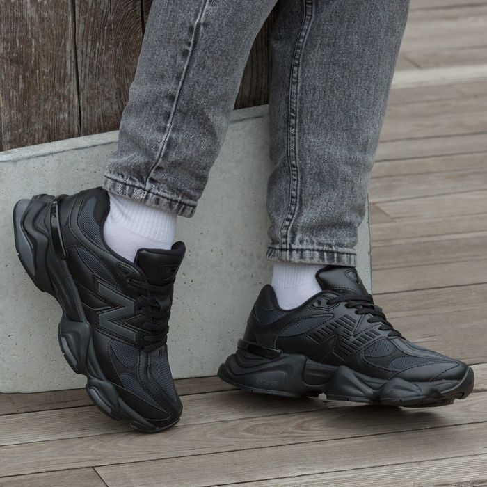 Кросівки New Balance 9060 Triple Black Leather premium