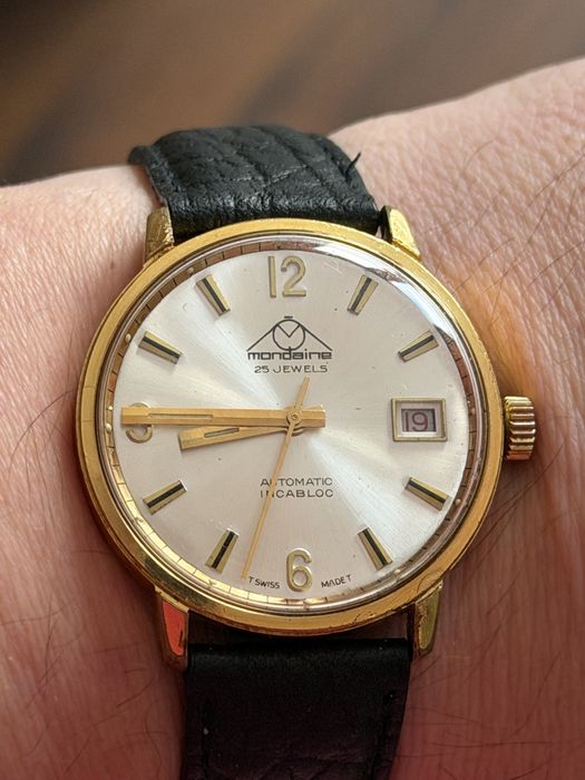 Zegarek Mondaine Swiss made Automaric 25 jewels 36/42mm, lata 60te