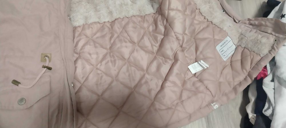 110 Reserved zimowa kurtka parka z kapturem dziewczęca