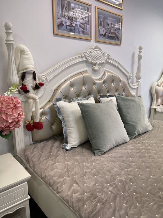 Eleganckie białe łóżko 180 x 200 cm, -40%, outlet, promocja!