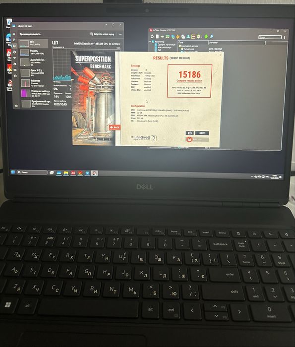 Dell Precision 7560/W-11855M/(RTX 3060)RTX A3000 6GB/32GB RAM /NVME 256