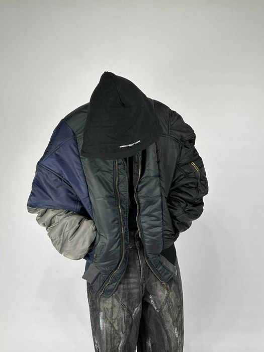 Project GR бомбер черный куртка різнокольорова зіпка курточка S M L