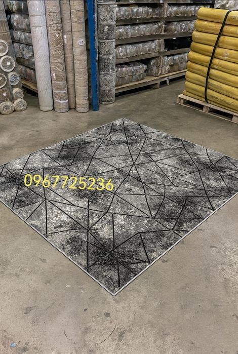 Ковер палас килим безворсовый серий резиновая основа высокий ворс беж