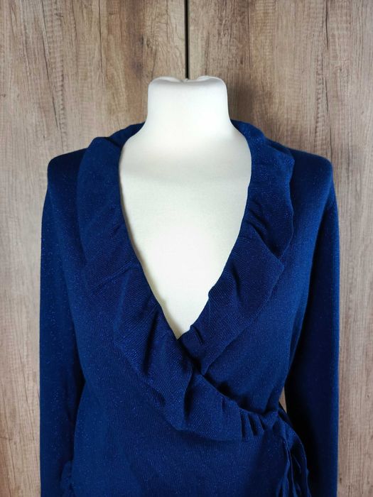 &Other Stories kardigan granat wełniany brokat 100% wool unikatS 36