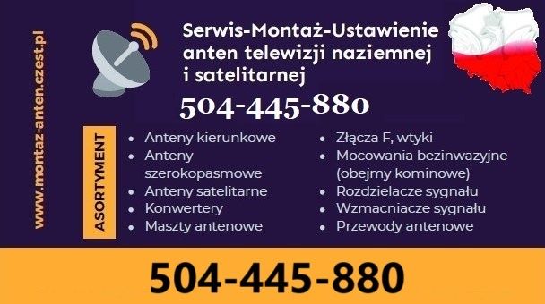 Montaż Ustawienie Naprawa Anten Telewizji Naziemnej i Satelitarnej TV