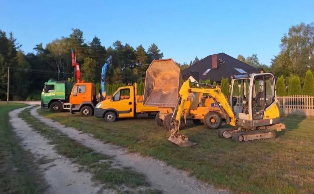 Usługi minikoparką koparką , wozidłem. Pomoc Drogowa