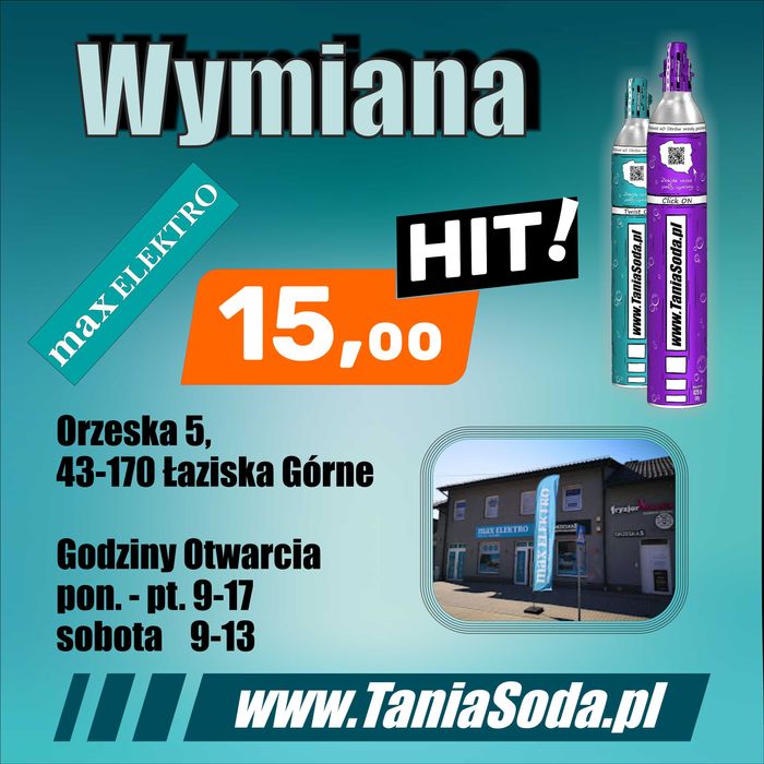 Gaz Soda CO2 425g do saturatorów Stream quick on twist on connect