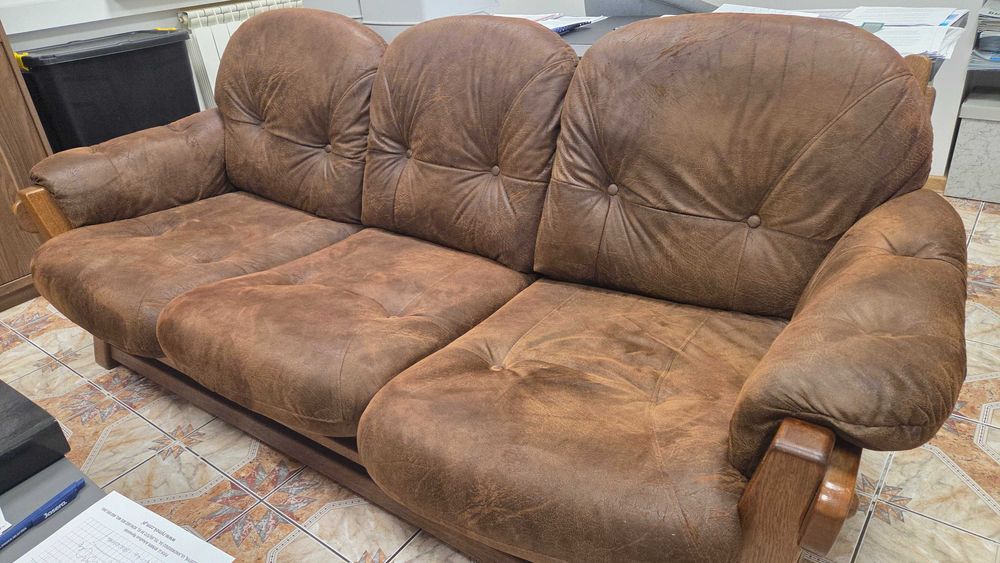 Stylowy zestaw do salonu kanapa  plus dwa fotele 3+2, stan IDEALNY