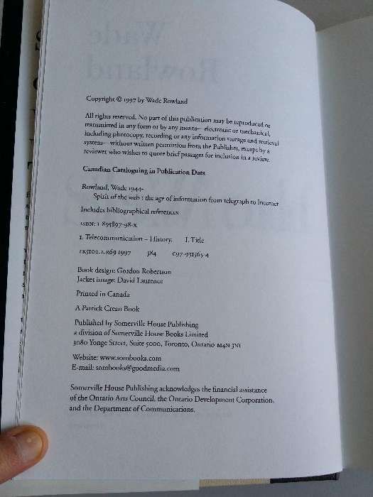Livro "spirit of the web" Wade Rowland