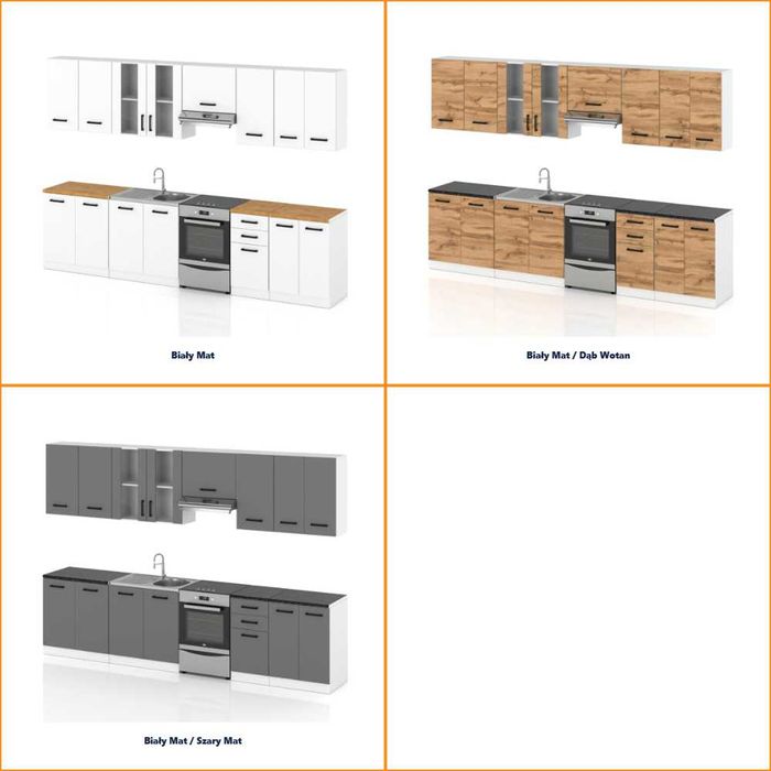 Kuchnia Modułowa Jowita 3.2m Nowoczesny Zestaw Szafki Kuchenne Pojemne