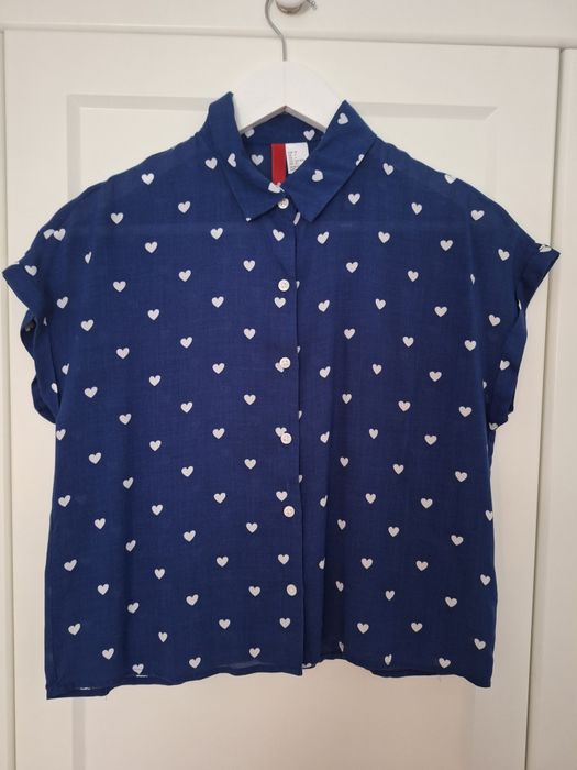 Bluzka w serduszka- rozmiar: 34, H&M