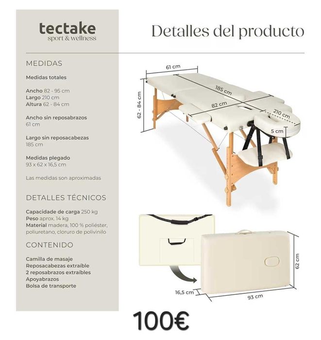 Marquesa estetica portátil na caixa