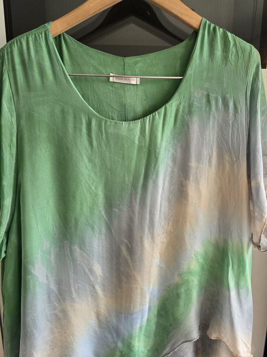 Sukienka jedwabna Made in Italy 42 zwiewna przewiewna