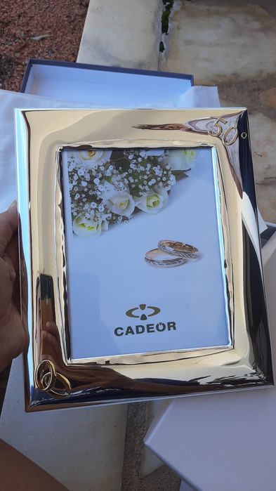 2 Molduras em prata bodas de ouro