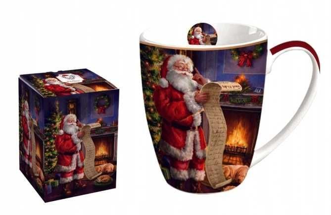 Klasyczny Kubek Świątecznej Serii Duo Santa Letter porcelana 350 ml