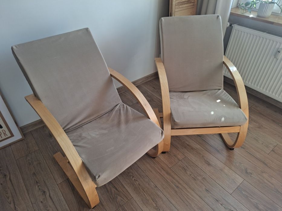 Fotel skandynawski bujany 2szt.