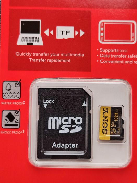 Karta pamięci 1000Gb nowa z adapterem.