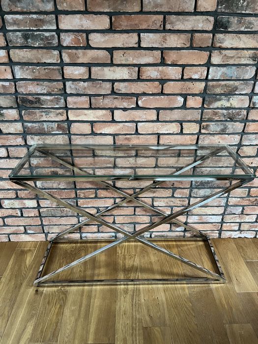 Konsola Westwing srebrno szklana