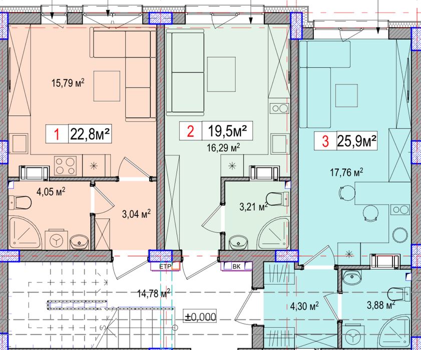 3-rooms apartment apartment by the address (area 68,2 m²) - Atlanta.ua - photo 3