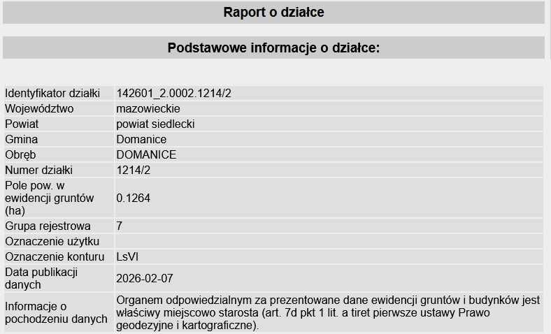 Działka leśna w Domanicach