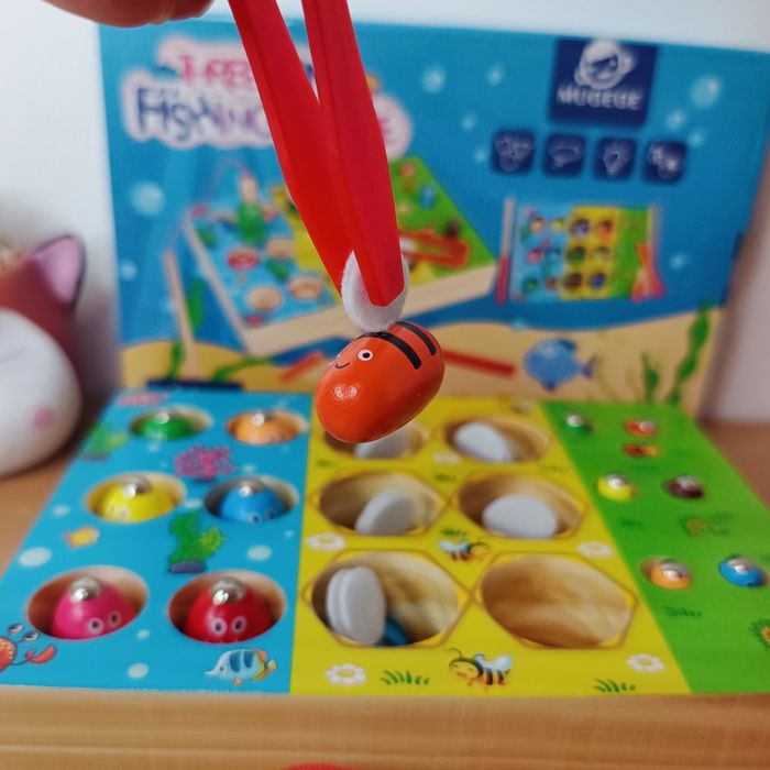 Сортер дерев'яний логічний морква,бджілки,червячки,магнітна рибалка