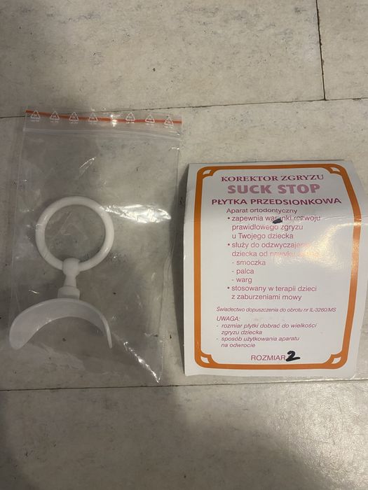 Płytka przedsionkowa nr 2 cwiczenia logopedyczne dla dziecka Suck stop