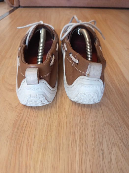 Мужские кожаные летние мокасины crocs 43 p.