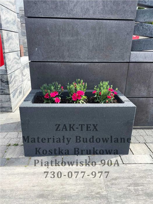 Donica betonowa ogrodowa GAMA M JADAR 35x70x35 cm grafit szary brąz