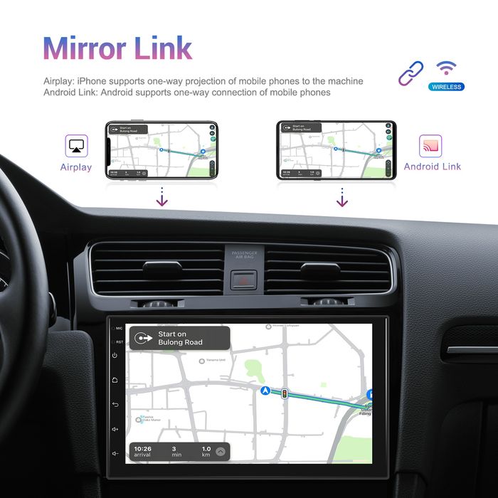Rádio 2din Android 13 7 polegadas 4/64GB Carplay WiFi GPS BT NOVO