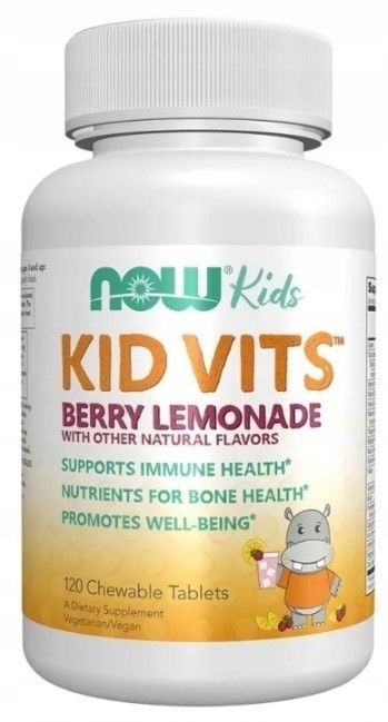 NOW FOODS KID VITS Berry Lemonade o smaku jagodowym 120 pastylek