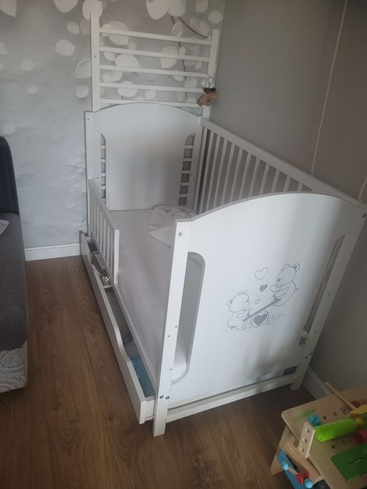Łóżeczko niemowlece MIKI+ tapczanik + materac GPK