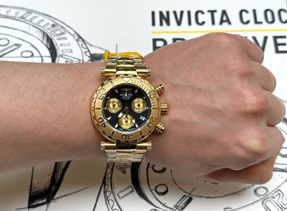 Годинник часы Invicta 25800 Subaqua Noma I 47 mm. Gold Swiss 200 MT.