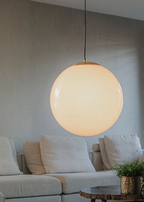 Luminária escandinava de vidro opala de 50 cm - Bola 50 
cm - Bola 50