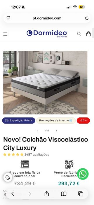 Colchao Dormideo nunca usado 140x190